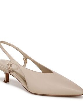 Vince Sabrina Leather Slingback Pumps Cream Pointed Toe Heel Size 7